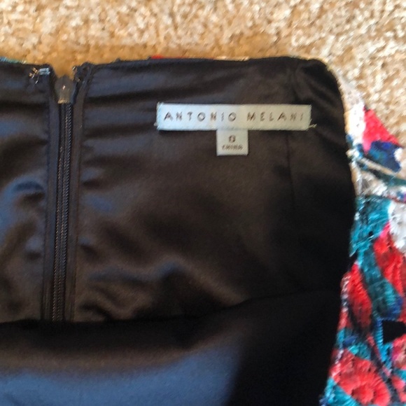 Antonio Melani Devony floral Pencil Skirt blue navy size 0 - Picture 4 of 8